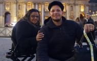 Yadier Molina with his mother